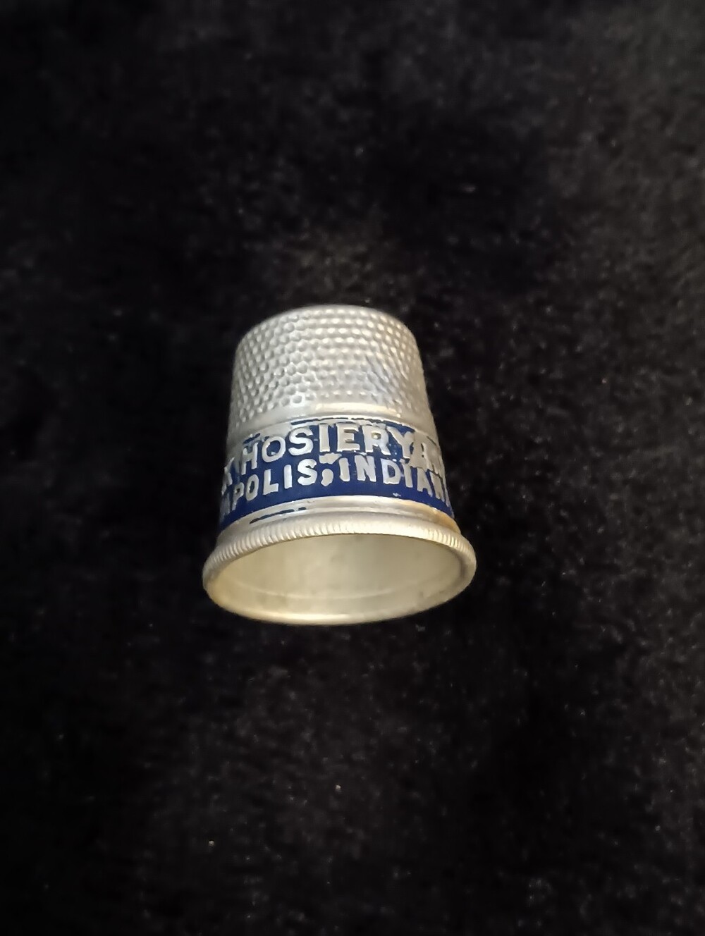 Hoosier Mills Indianapolis IN Metal Advertising Sewing Thimble Vintage Original